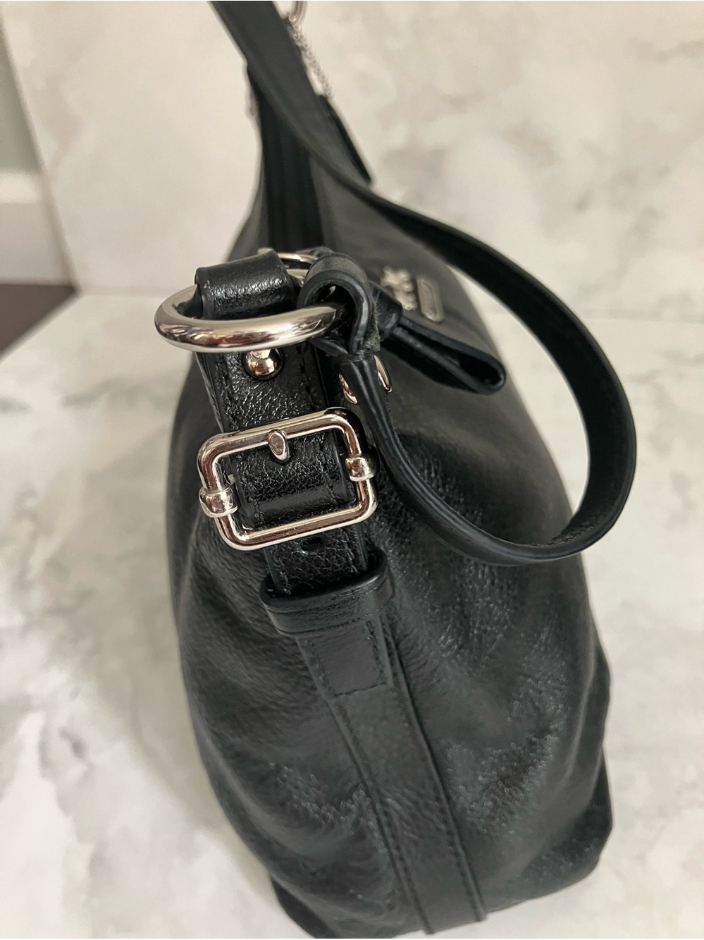 COACH Madison Black Pebble Leather Handbag - Picture 8 of 16